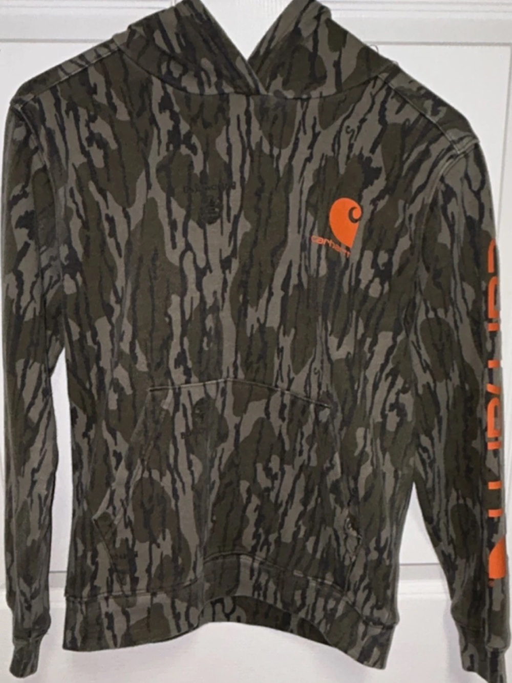 Carhartt Olive Green and Tan Camo Pullover Hoodie